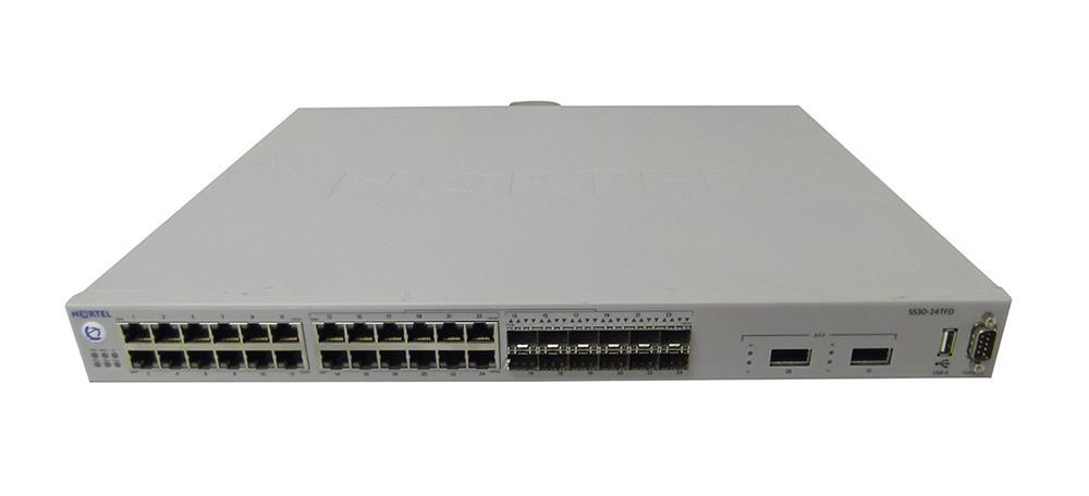 RMAL1001E07 Nortel Ethernet Routing Switch 5530-24TFD 24 Ports EN Fast EN Gigabit EN 10Base-T 100Base-TX 1000Base-T + 12 x Shared SFP / 2 x XFP (empty) Stackable (Refurbished)