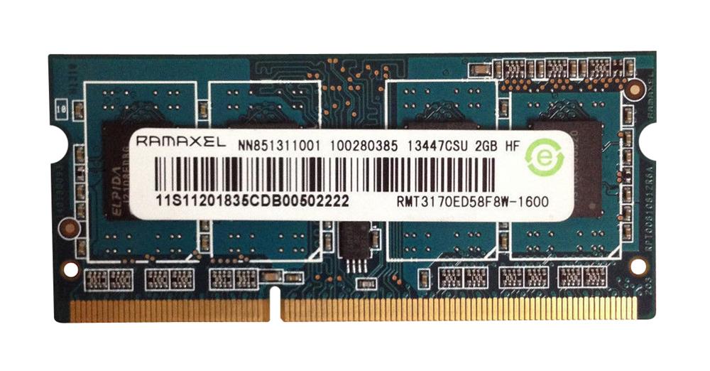 RMT3170ED58F8W-1600 Ramaxel 2GB SoDimm PC12800 Memory