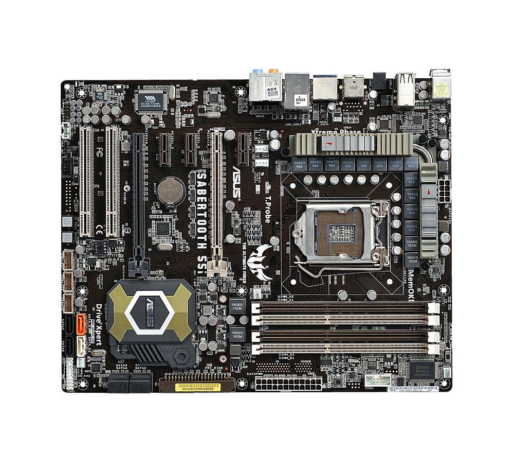 SABERTOOTH 55i ASUS Socket LGA 1156 Intel P55 Express Chipset Core i7 / Core i5 Processors Support DDR3 4x DIMM 6x SATA 3.0Gb/s ATX Motherboard (Refurbished)