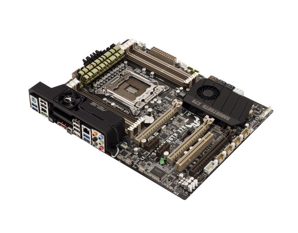 SABERTOOTHX791 ASUS SABERTOOTH X79 Socket LGA 2011 Intel X79 Chipset 2nd Generation Core i7 Processors Support DDR3 8x DIMM 2x SATA 6.0Gb/s ATX Motherboard (Refurbished)
