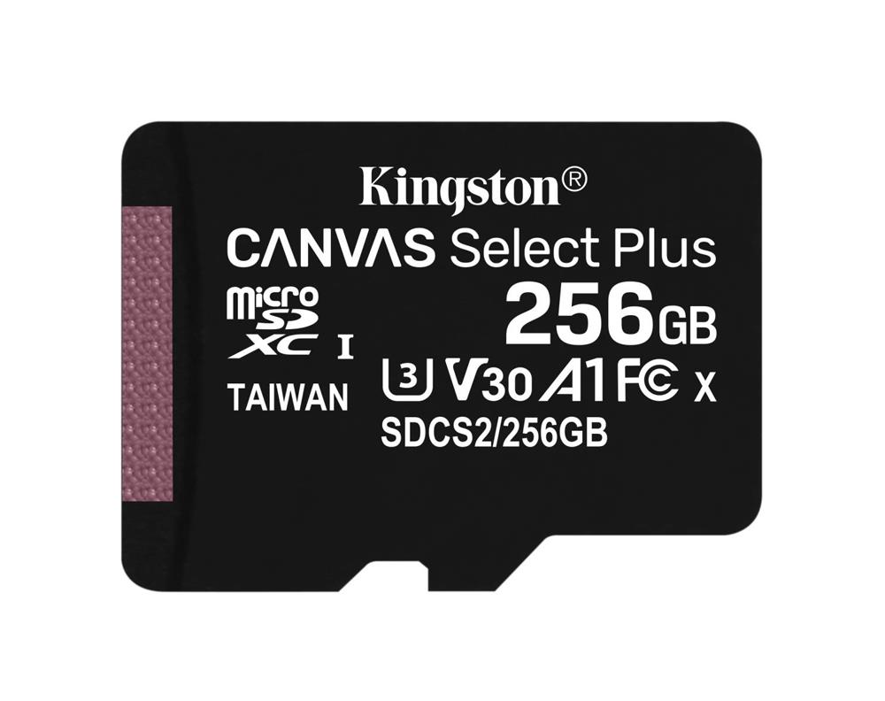 SDCS2/256GB Kingston Canvas Select Plus 256GB MicroSDXC Class 10 UHS-I U1 100MB/s Read/ 85MB/s Write Memory Card