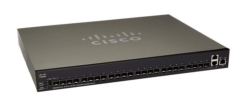 SG350XG-24F-K9-NA Cisco 24-Ports SFP 10/100/1000Base-T PoE+ Manageable Layer 3 Rack-Mountable Gigabit Ethernet Switch (Refurbished)