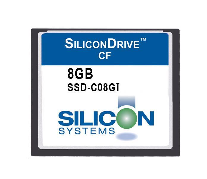 SSD-C08GI-3016 SiliconSystems SiliconDrive 8GB ATA/IDE (PATA) CompactFlash (CF) Type I Internal Solid State Drive (SSD) (Industrial Grade)