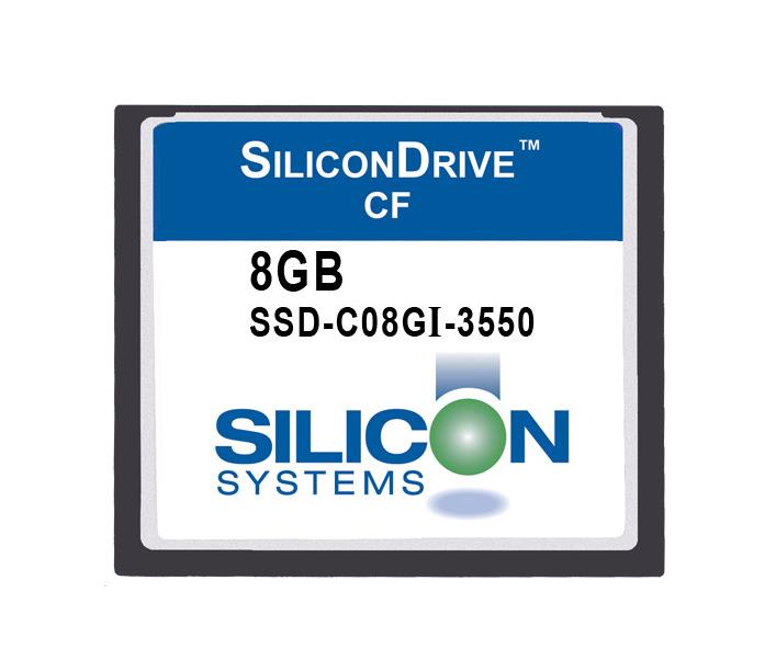 SSD-C08GI-3550 SiliconSystems SiliconDrive 8GB ATA/IDE (PATA) CompactFlash (CF) Type I Internal Solid State Drive (SSD) (Industrial Grade)