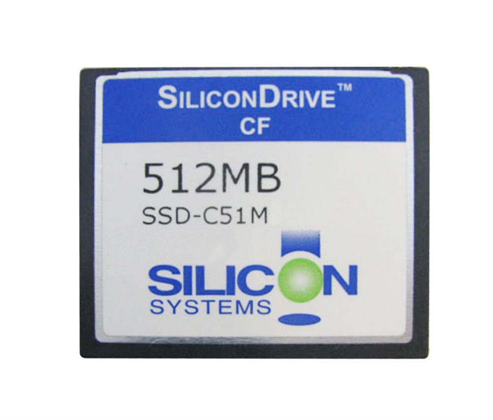 SSD-C51MI-3550 SiliconSystems SiliconDrive 512MB ATA/IDE (PATA) CompactFlash (CF) Type I Internal Solid State Drive (SSD) (Industrial Grade)