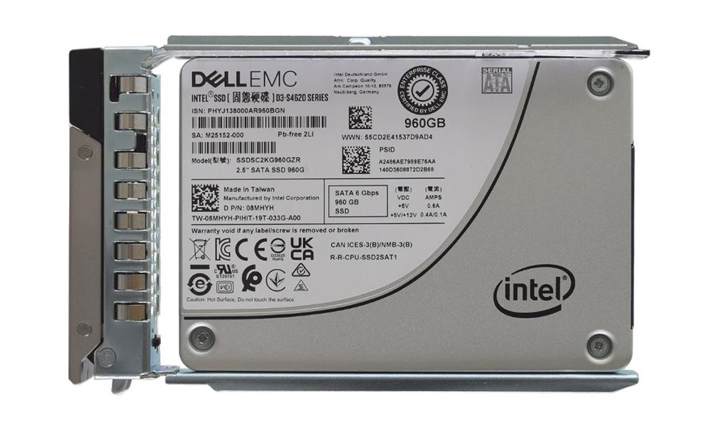 SSDSC2KG960GZR Intel D3-S4620 Series 960GB TLC SATA 6Gbps 2.5-inch Internal Solid State Drive (SSD)