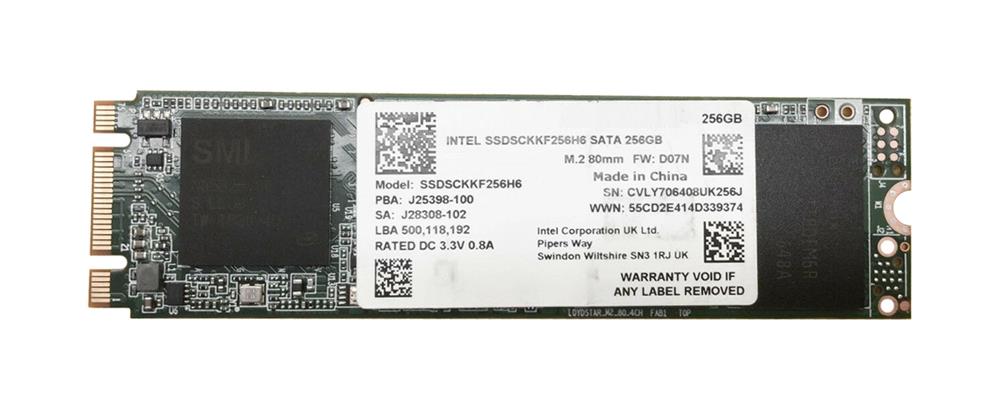 SSDSCKKF256H6 Intel 256GB SATA 6.0 Gbps SSD