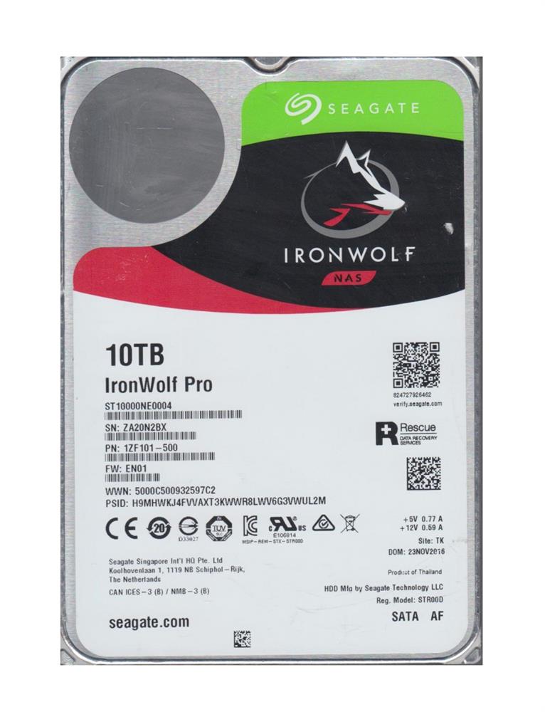 ST10000NE0004 Seagate IronWolf Pro 10TB 7200RPM SATA 6Gbps 256MB Cache (512e) 3.5-inch Internal Hard Drive