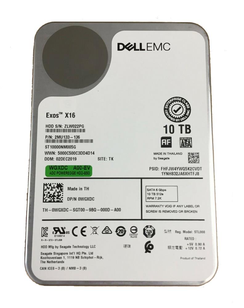 ST10000NM005G Dell 10TB 7200RPM SATA 6Gbps 256MB Cache (512e) 3.5-inch Internal Hard Drive