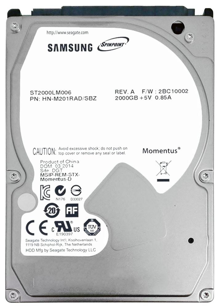 ST2000LM006 Seagate Spinpoint M9T 2TB 5400RPM SATA 6Gbps 32MB Cache 2.5-inch Internal Hard Drive