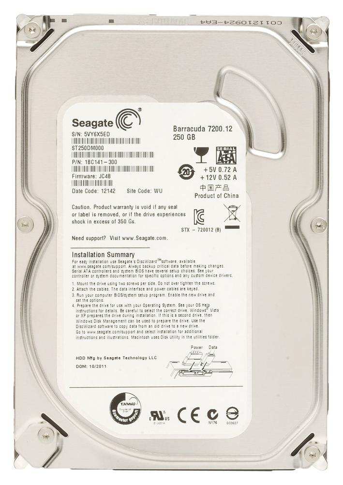 ST250DM000 Seagate Barracuda 7200.14 250GB 7200RPM SATA 6Gbps 16MB Cache 3.5-inch Internal Hard Drive