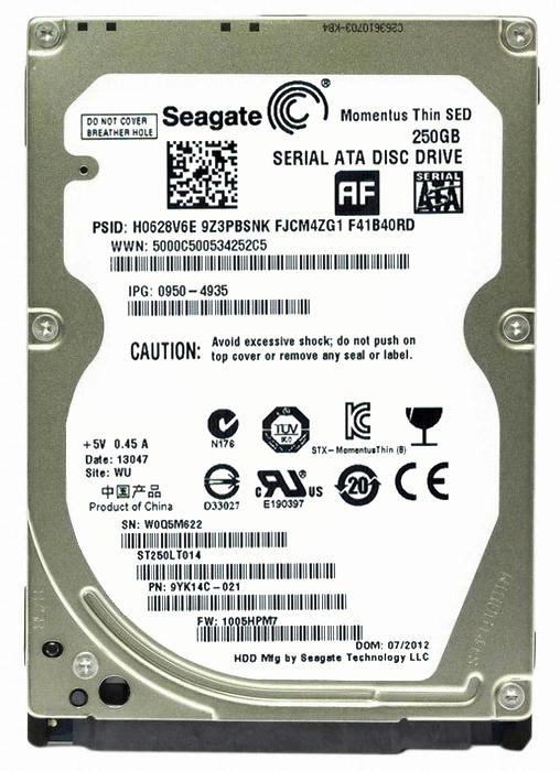 ST250LT014 Seagate Momentus Thin 250GB SATA 3.0 Gbps Hard Drive