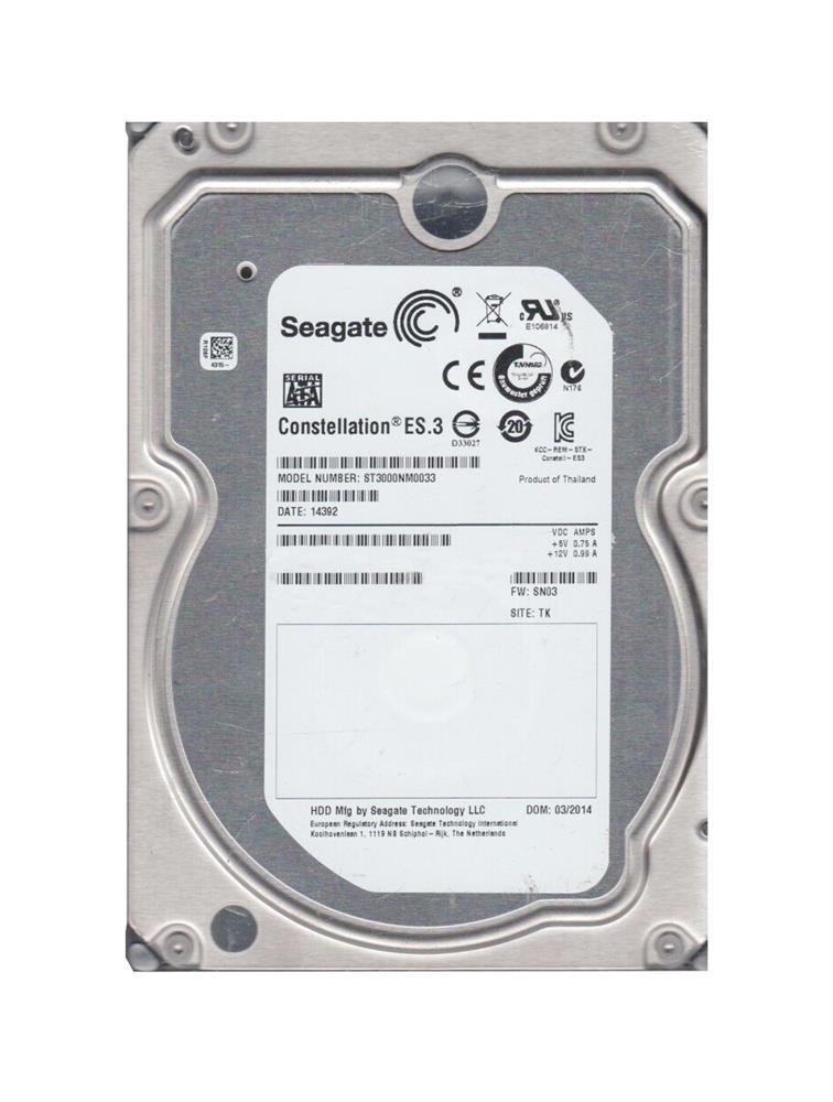 ST3000NM0033-D4 Seagate Constellation ES.3 3TB 7200RPM SATA 6Gbps 128MB Cache (512n) 3.5-inch Internal Hard Drive