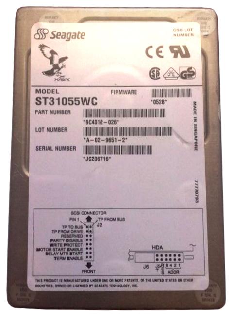 ST31055WC Seagate Hawk 2XL 1.06GB 5400RPM Ultra SCSI 80-Pin 512KB Cache 3.5-inch Internal Hard Drive