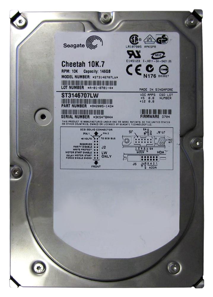ST3146707LW Seagate Cheetah 10K.7 146GB 10000RPM Ultra-320 SCSI 68-Pin 8MB Cache 3.5-inch Internal Hard Drive