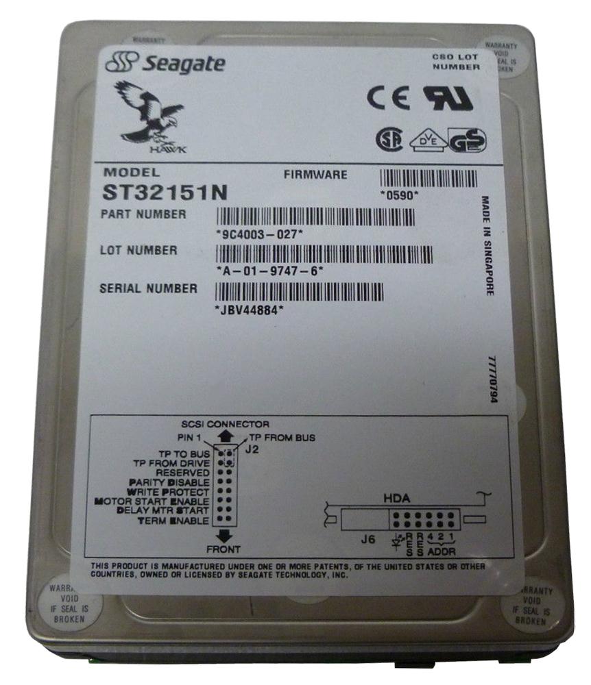 ST32151N Seagate Hawk 2XL 2.15GB 5400RPM Fast SCSI 50-Pin 256KB Cache 3.5-inch Internal Hard Drive