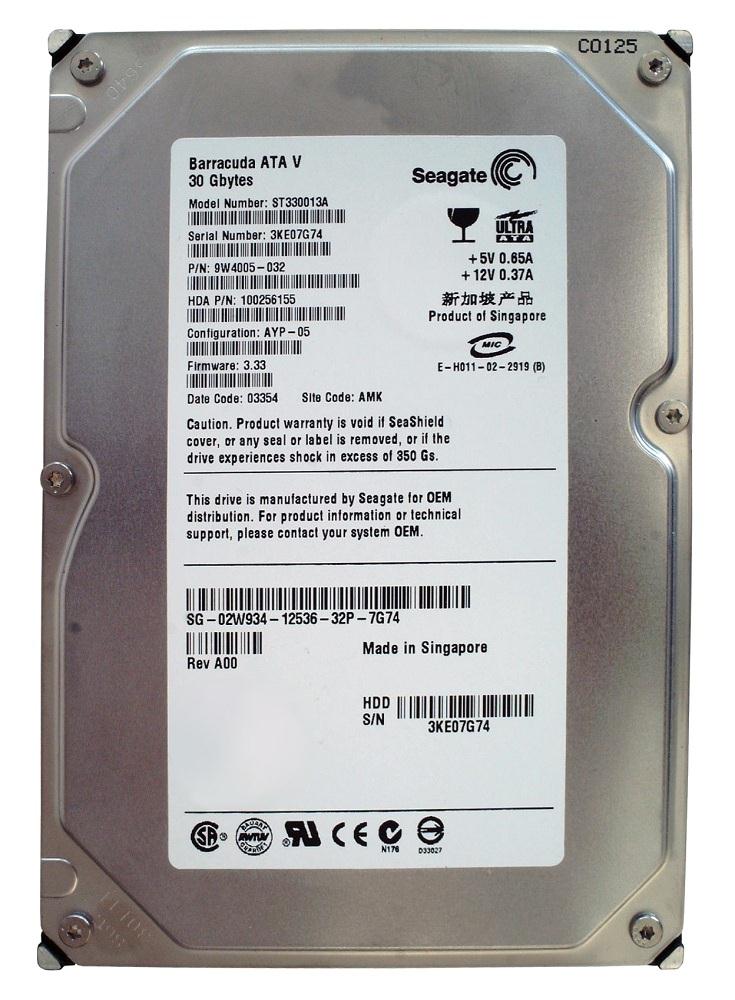 ST330013A Seagate Barracuda ATA V 30GB 7200RPM ATA-100 2MB Cache 3.5-inch Internal Hard Drive