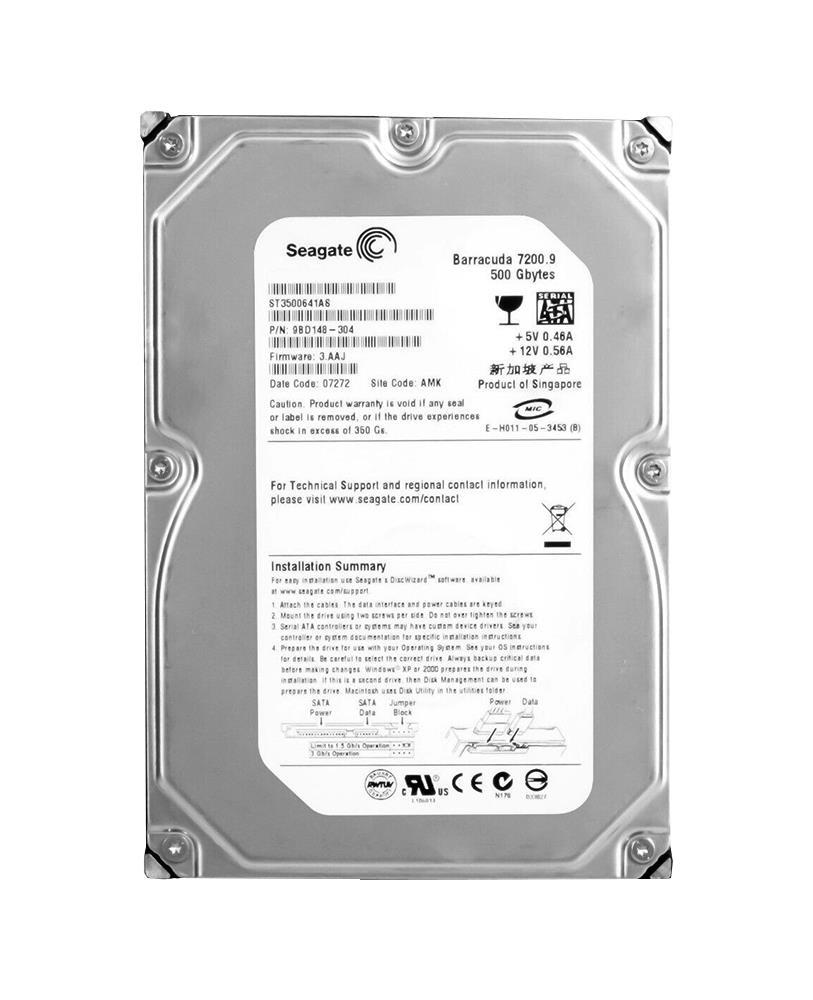 ST3500641A Seagate Barracuda 7200.9 500GB 7200RPM ATA-100 16MB Cache 3.5-inch Internal Hard Drive