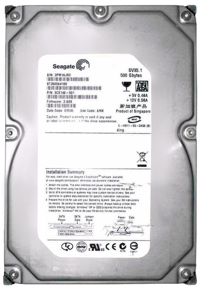 ST3500641SV Seagate SV35 500GB 7200RPM SATA 3Gbps 16MB Cache 3.5-inch Internal Hard Drive