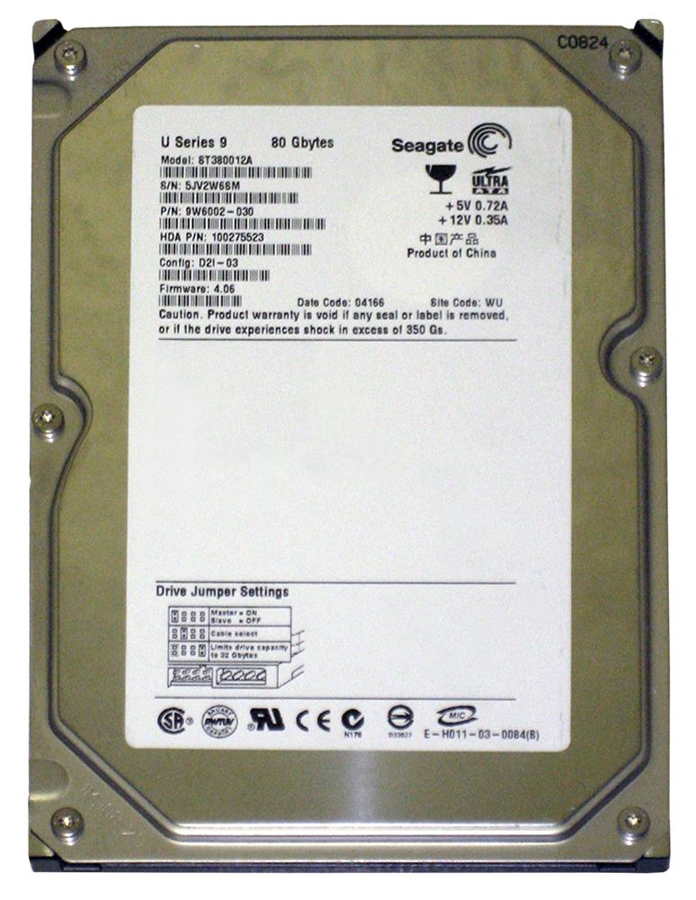 ST380012A Seagate U9 80GB 5400RPM ATA-100 1MB Cache 3.5-inch Internal Hard Drive