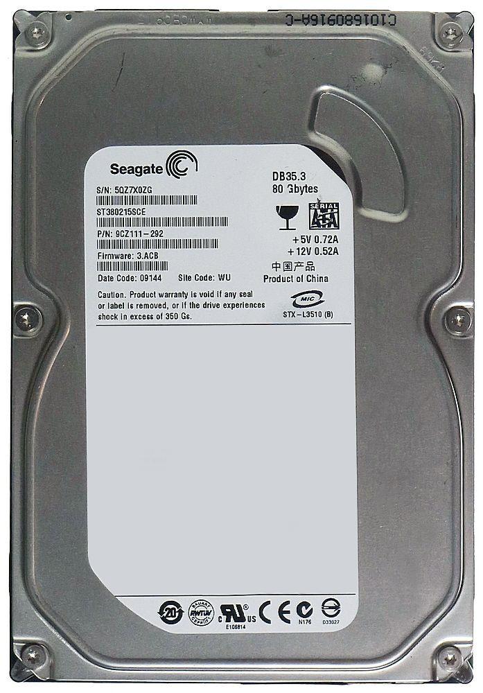 ST380215SCE Seagate DB35 Series 80GB 7200RPM SATA 3Gbps 2MB Cache 3.5-inch Internal Hard Drive