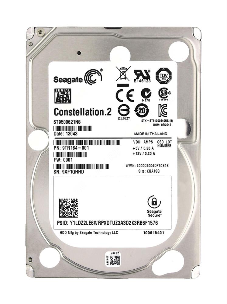 ST9500621NS Seagate Constellation.2 500GB 7200RPM SATA 6Gbps 64MB Cache 2.5-inch Internal Hard Drive