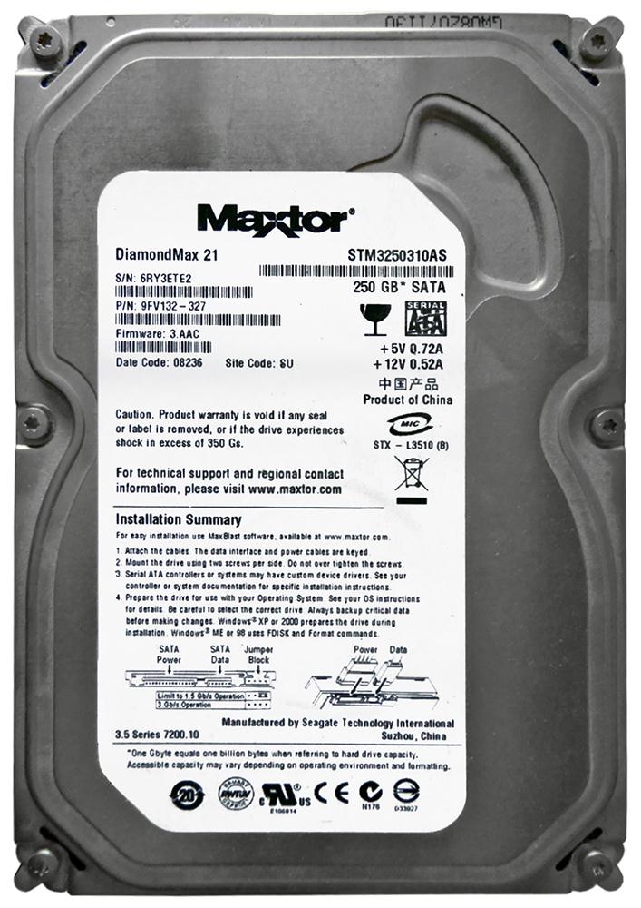 STM3250310AS Seagate DiamondMax 21 250GB 7200RPM SATA 3Gbps 8MB Cache 3.5-inch Internal Hard Drive