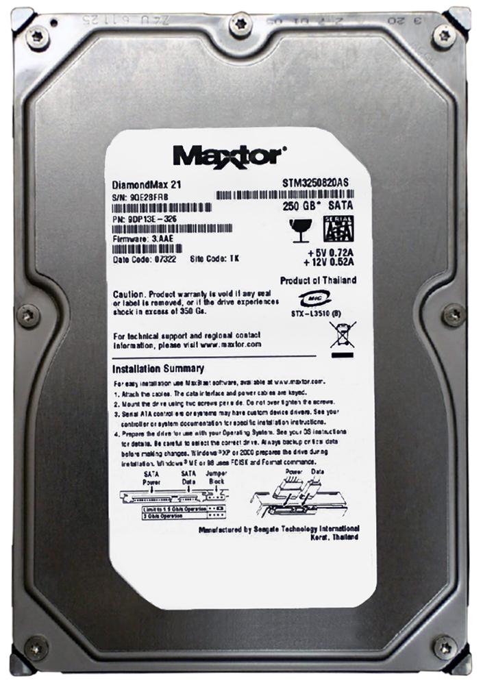 STM3250820AS Seagate DiamondMax 21 250GB 7200RPM SATA 3Gbps 8MB Cache 3.5-inch Internal Hard Drive