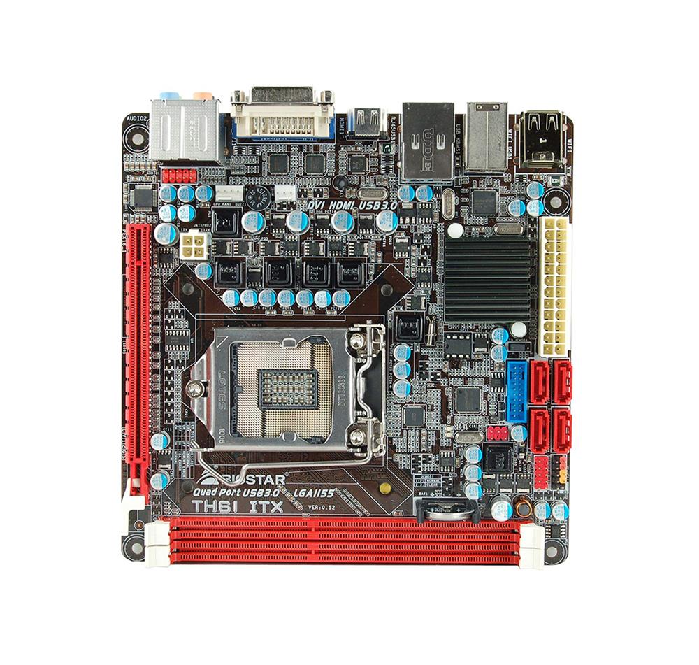 TH61ITX Biostar Motherboard Th61 Itx Core i7/i5/i3 H61 LGA1155 DDR3 SATA PCi Express Mini-itx (Refurbished)