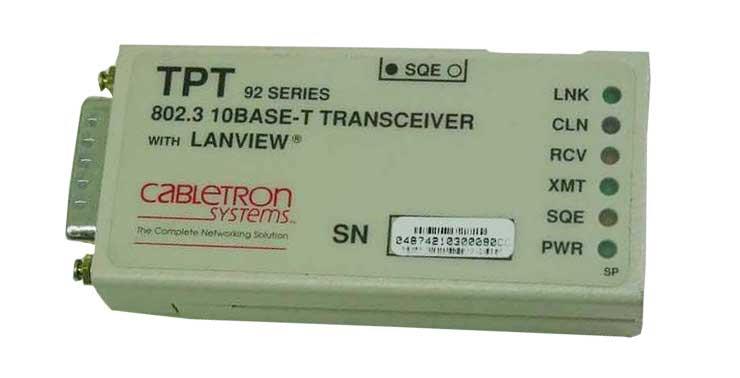 TPT-92 Enterasys Cabletron TPT 92 Series 10Mbps 802.3 10Base-T Transceiver Module (Refurbished)