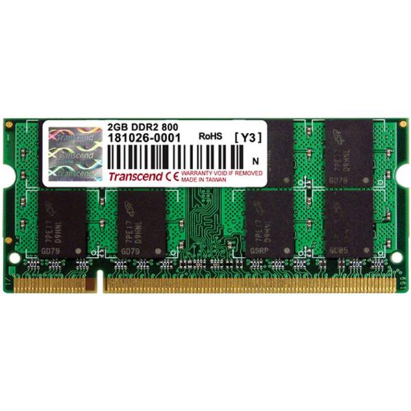 TS256MSQ64V8U Transcend 2GB PC2-6400 DDR2-800MHz non-ECC Unbuffered CL5 200-Pin SoDimm Dual Rank Memory Module