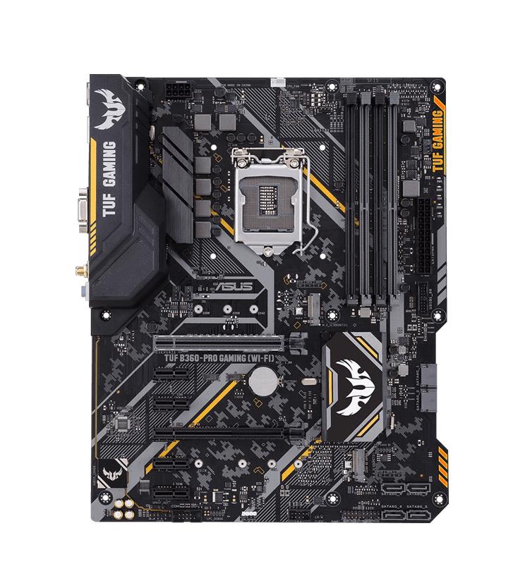 TUF B360-PRO GAMING (WI-FI) ASUS Socket LGA 1151 Intel B360 Chipset 8th Generation Core / Pentium / Celeron Processors Support DDR4 4x DIMM 6x SATA 6.0Gb/s ATX Motherboard (Refurbished)