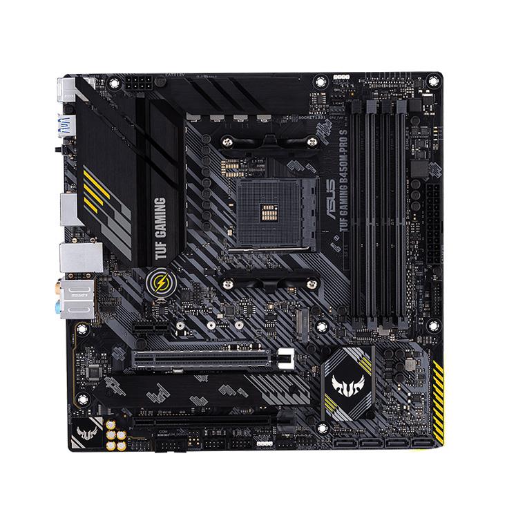 TUF GAMING B450M-PRO S ASUS Socket AM4 AMD B450 Chipset AMD Ryzen 5000 Series/ 5000 G-Series/ 4000 G-Series/ 3000 Series Processors Support DDR4 4x DIMM 4x SATA 6.0Gb/s Micro-ATX Motherboard (Refurbished)