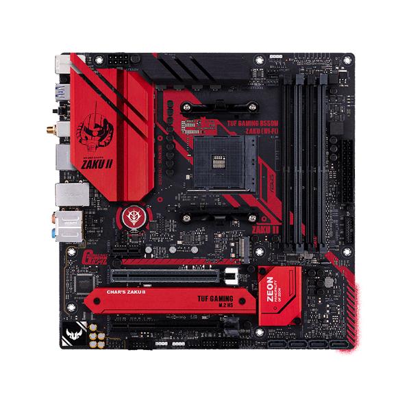 TUF GAMING B550M (WI-FI) ZAKU II EDITION ASUS Socket AM4 AMD B550 Chipset AMD Ryzen 5000 Series/ 5000 G-Series/ 4000 G-Series/ 3000 Series Processors Support DDR4 4x DIMM 4x SATA 6.0Gb/s Micro-ATX Motherboard (Refurbished)