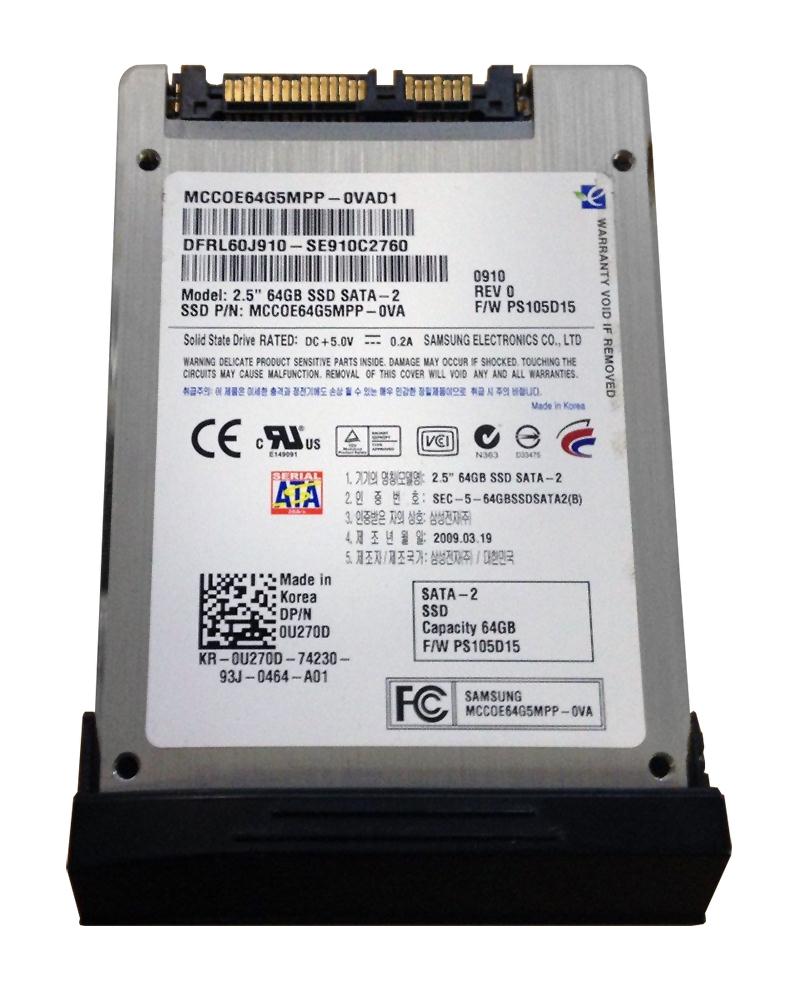 U270D Dell 64GB SLC SATA 3Gbps 2.5-inch Internal Solid State Drive (SSD)