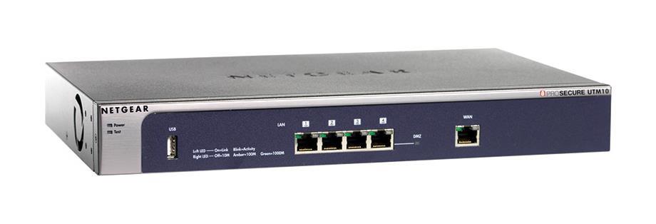UTM10EW-100NAS NetGear Prosecure 1 x 10/100/1000Base-T Network WAN 4 x 10/100/1000Base-T Network LAN Unified Threat Management Appliance (UTM) (Refurbished)