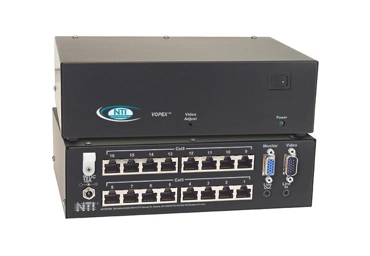 VOPEX-C5V-16 NTI 16 Port Vga Video Splitter/Extender Via Cat5