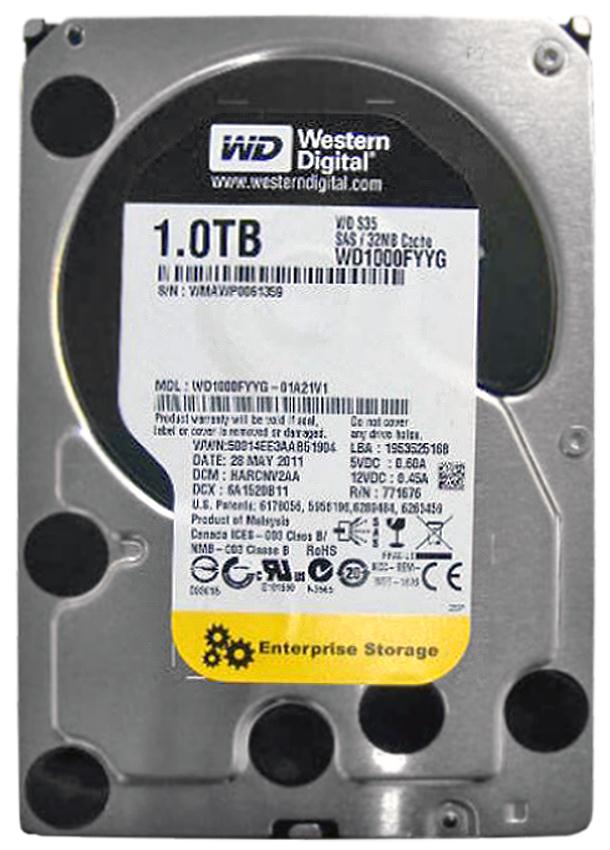 WD1000FYYG Western Digital RE 1TB 7200RPM SAS 6Gbps 32MB Cache 3.5-inch Internal Hard Drive