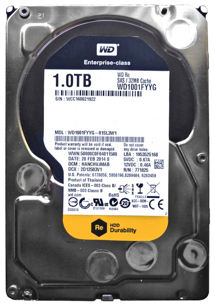 WD1001FYYG Western Digital RE 1TB 7200RPM SAS 6Gbps 32MB Cache 3.5-inch Internal Hard Drive