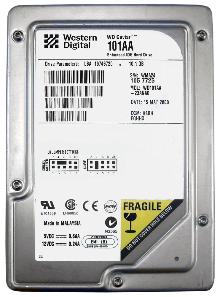WD101AA Western Digital Caviar 10.1GB 5400RPM ATA-66 2MB Cache 3.5-inch Internal Hard Drive