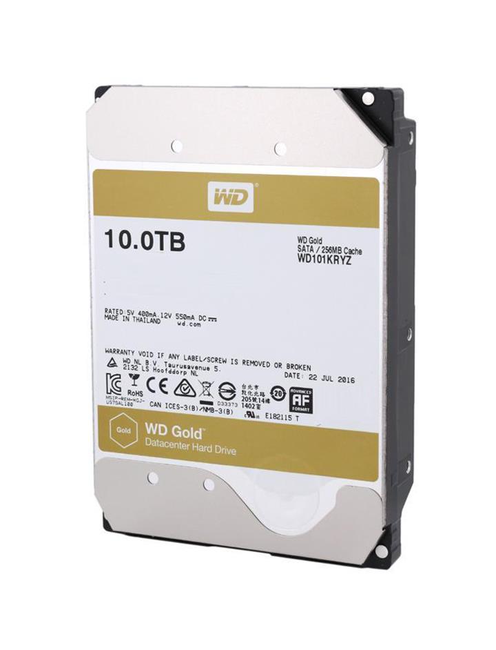 WD101KRYZ Western Digital Gold 10TB 7200RPM SATA 6Gbps 256MB Cache 3.5-inch Internal Hard Drive