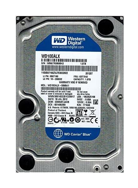 WD10EALX-O89BA1 Western Digital Caviar Blue 1TB 7200RPM SATA 6Gbps 32MB Cache 3.5-inch Internal Hard Drive
