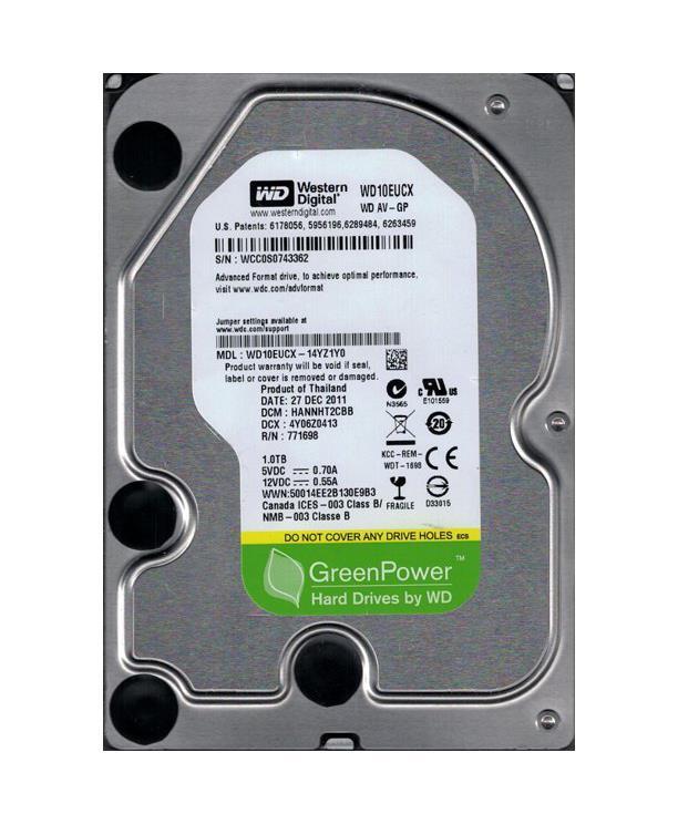 WD10EUCX-14YZ1YO Western Digital AV-GP 1TB 5400RPM SATA 6Gbps 16MB Cache 3.5-inch Internal Hard Drive