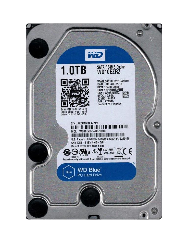 WD10EZRZ-00Z5HB0 Western Digital Blue 1TB 5400RPM SATA 6Gbps 64MB Cache 3.5-inch Internal Hard Drive
