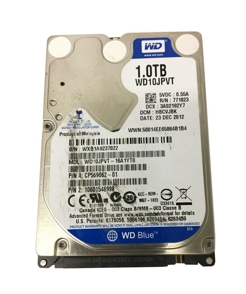 WD10JPVT-16A1YTO Western Digital Scorpio Blue 1TB 5400RPM SATA 3Gbps 8MB Cache 2.5-inch Internal Hard Drive