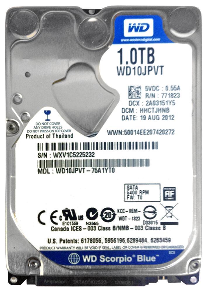 WD10JPVT-RF Western Digital Scorpio Blue 1TB 5400RPM SATA 3Gbps 8MB Cache 2.5-inch Internal Hard Drive