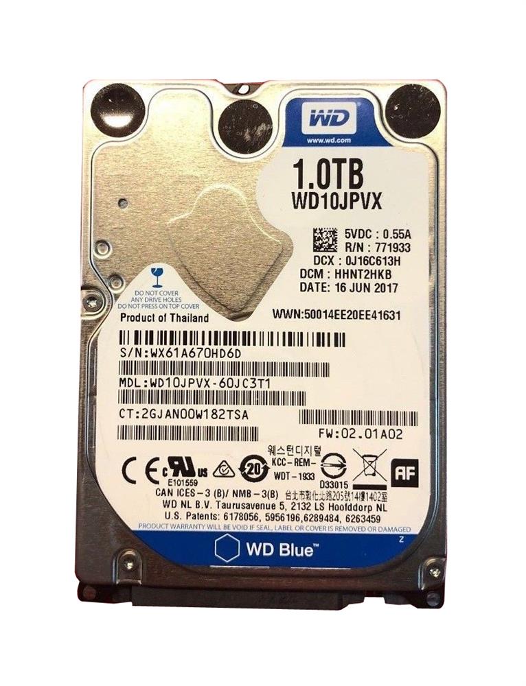WD10JPVX-60JC3T1 Western Digital Blue 1TB SATA 6.0 Gbps Hard Drive