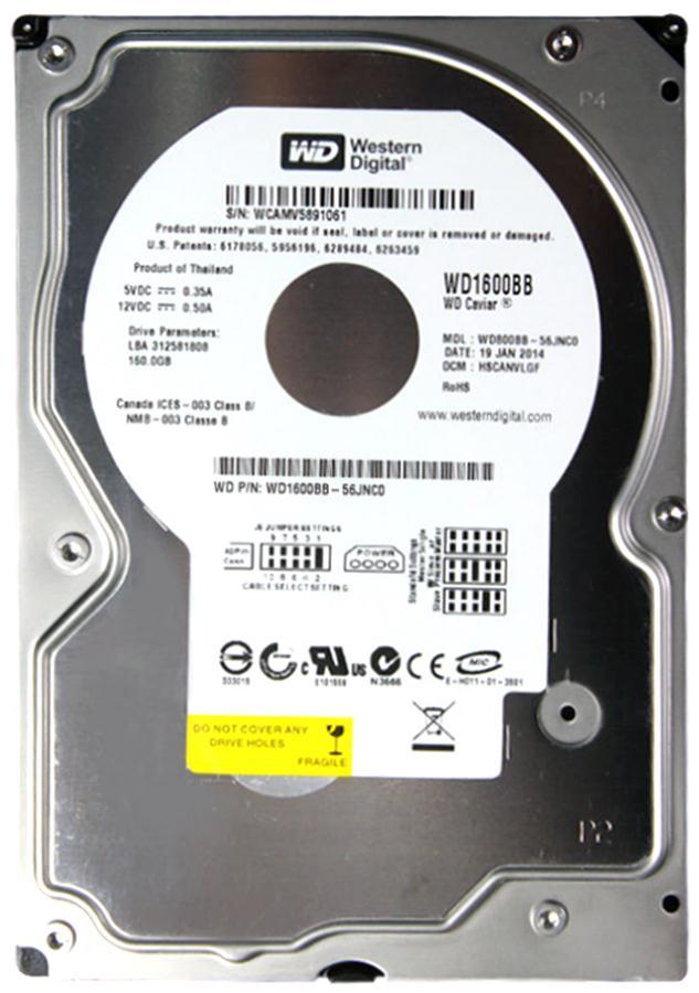 WD1600BB Western Digital Caviar Blue 160GB 7200RPM ATA-100 2MB Cache 3.5-inch Internal Hard Drive