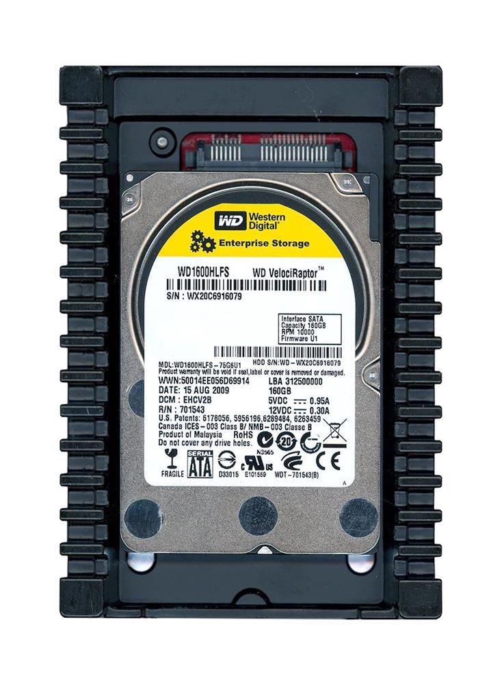 WD1600HLFS-NDW-R Western Digital VelociRaptor 160GB 10000RPM SATA 3Gbps 16MB Cache 3.5-inch Internal Hard Drive