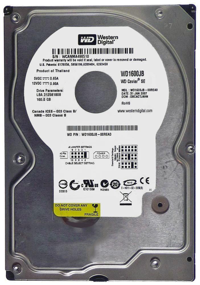 WD1600JB-00DUA0 Western Digital Caviar SE 160GB 7200RPM ATA-100 8MB Cache 3.5-inch Internal Hard Drive
